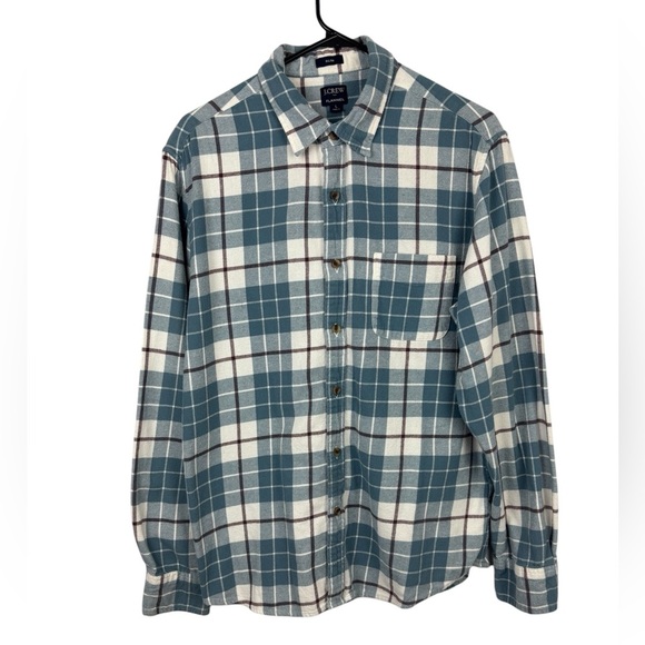 J Crew Mercantile Slim Fit Men’s Flannel Shirt Casual Fall Size Large Plaid - Picture 1 of 11